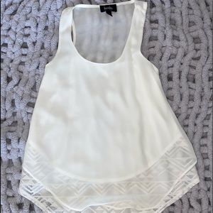 White tank with sheer back